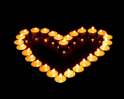 Candles in the shape of Heart