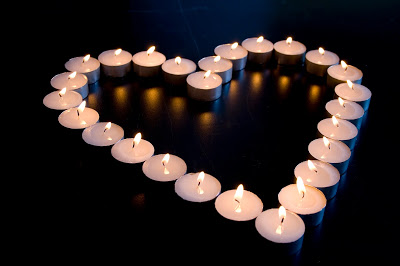 Heart made of candles
