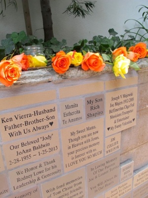 Memorial Wall with Roses
