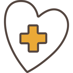 medical plus sign in heart icon