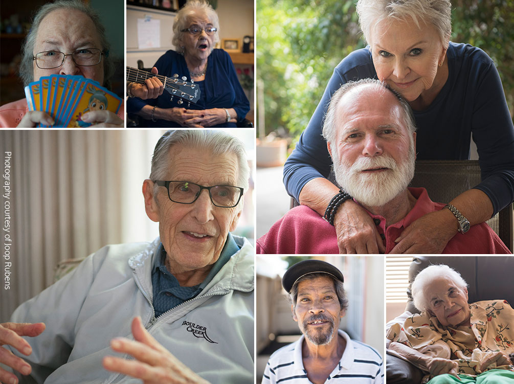collage of different people's portrait photos. photography courtesy of Joop Rubens.