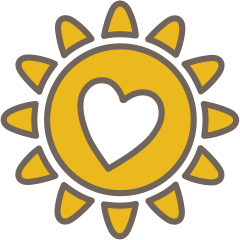 heart inside sun icon