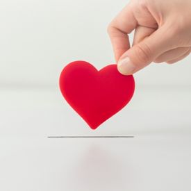 hand holding heart shape