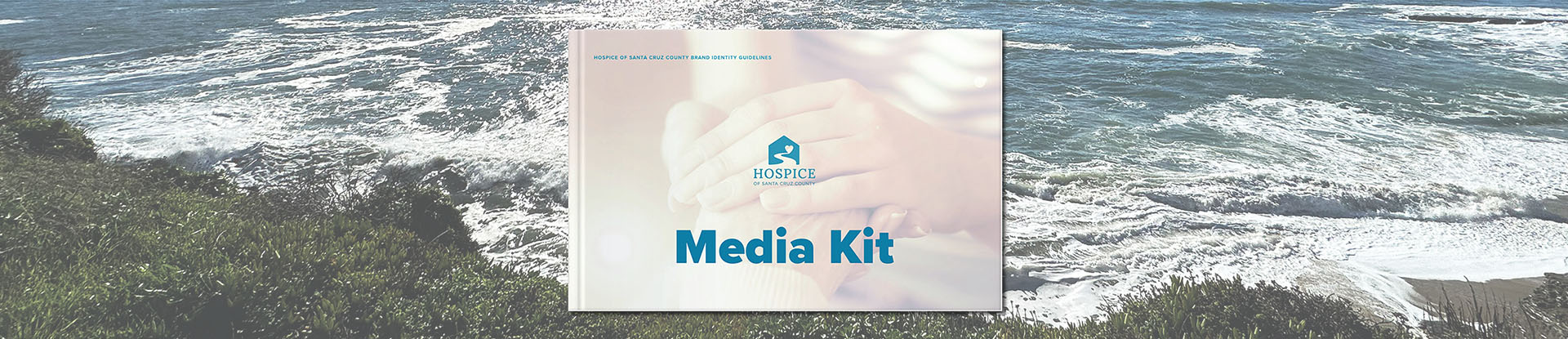 Media Kit cover overlaid on beach scene