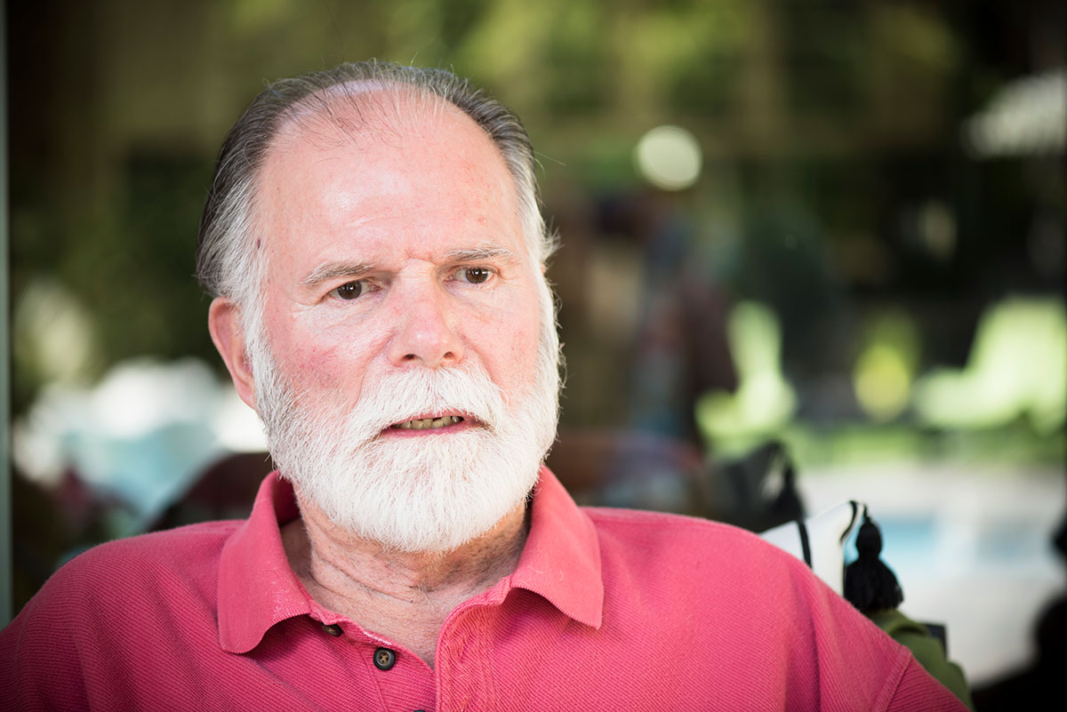 closeup of person sitting outside