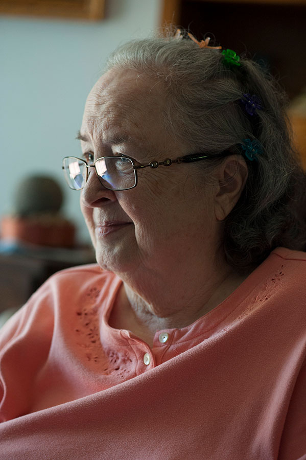 closeup of person sitting and smiling