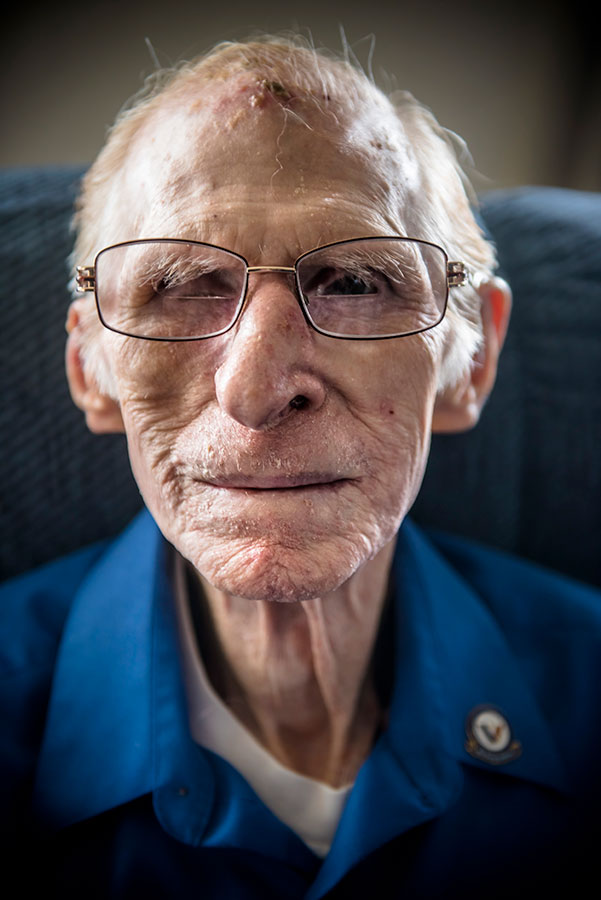 closeup of elderly person with glasses