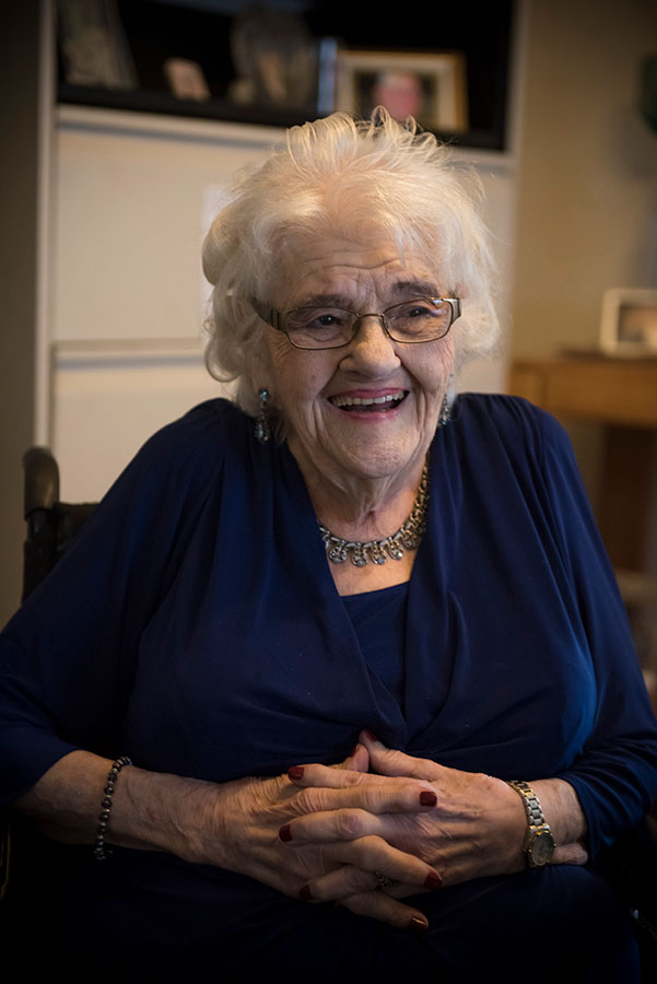 elderly person laughing