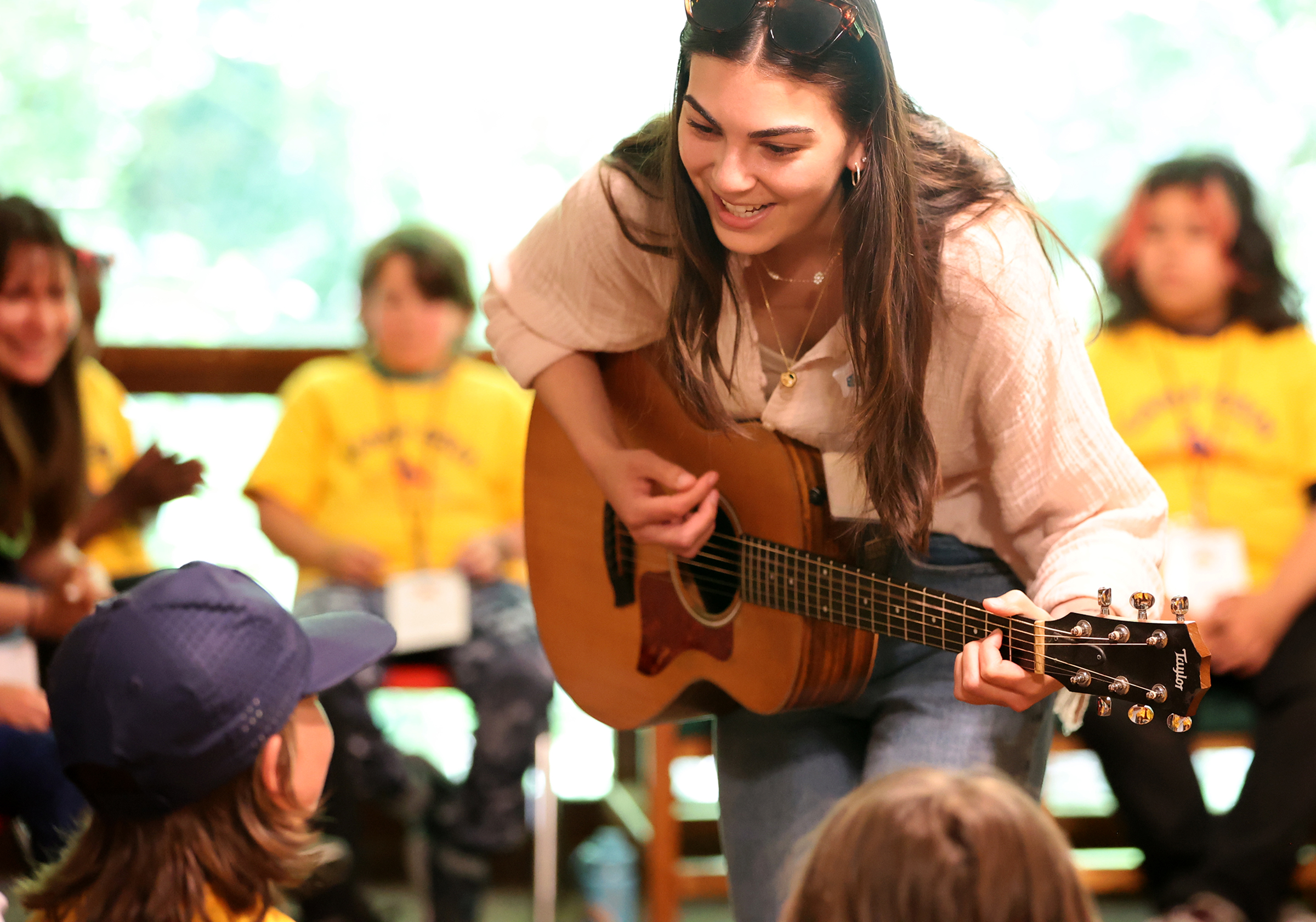 Woman playing guitar