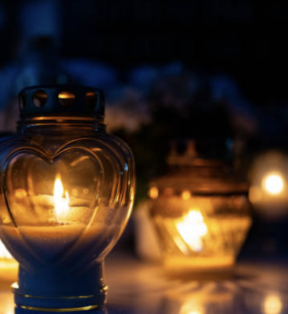 candle at night time